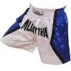 FIGHT-FIT - Muay Thai Shorts / Weiss-Blau / Large