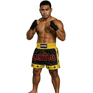 FIGHTERS - Muay Thai Shorts / Schwarz-Gelb / XXL