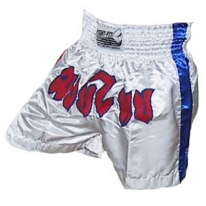 FIGHT-FIT - Muay Thai Shorts / Weiss / Large